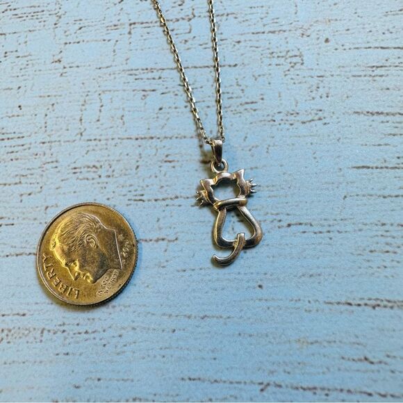 Sterling Silver Cat Necklace - Picture 1 of 4